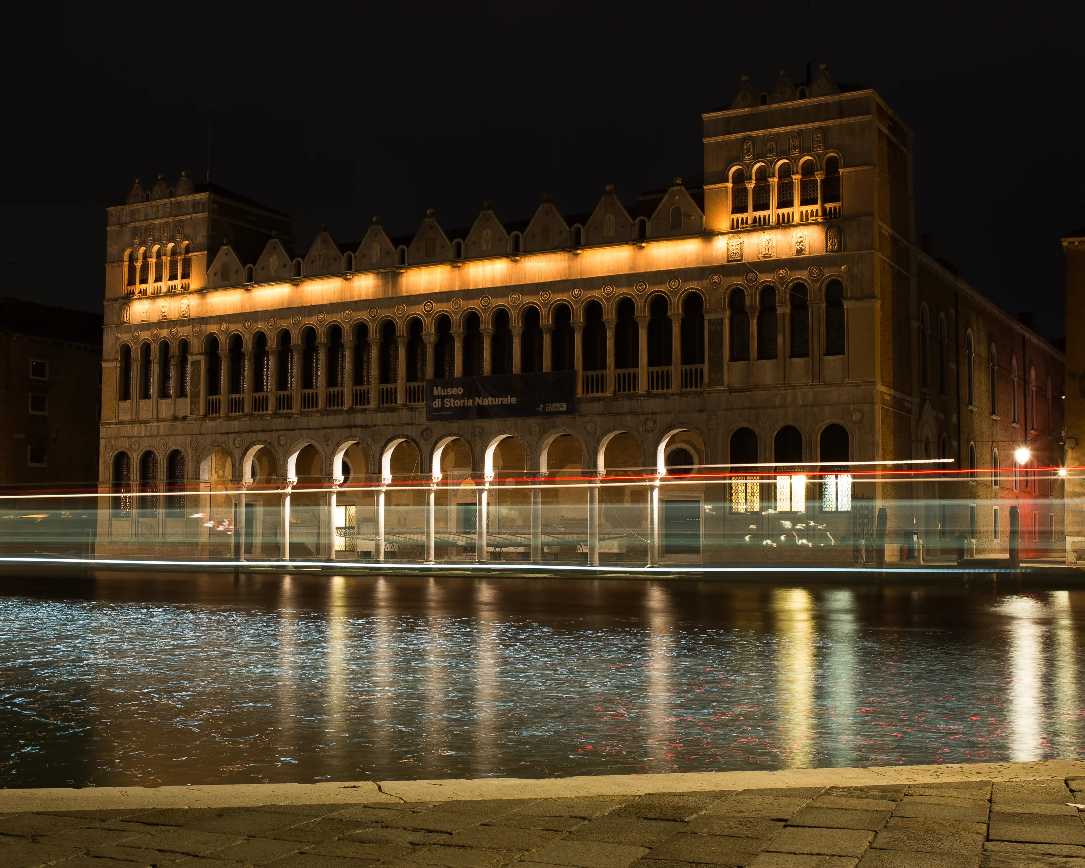 A ferry in Venice. ISO 250. f/14. 28 seconds. 