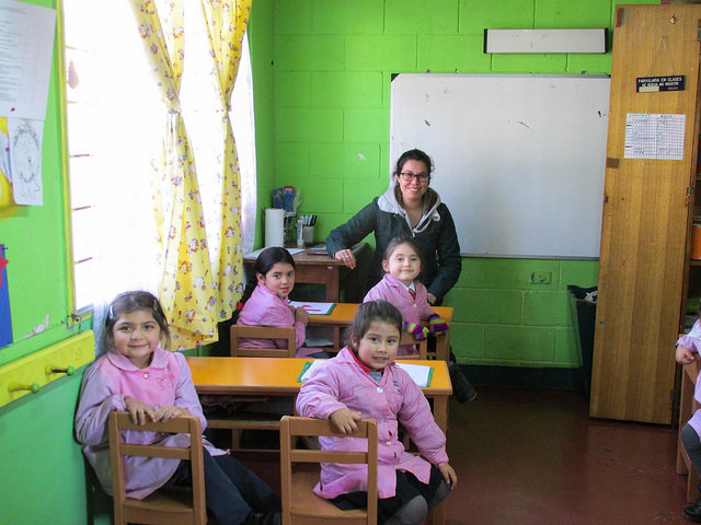 I got to vist some of the classrooms of e nseñanza basica, this is a kindergarden classroom. 