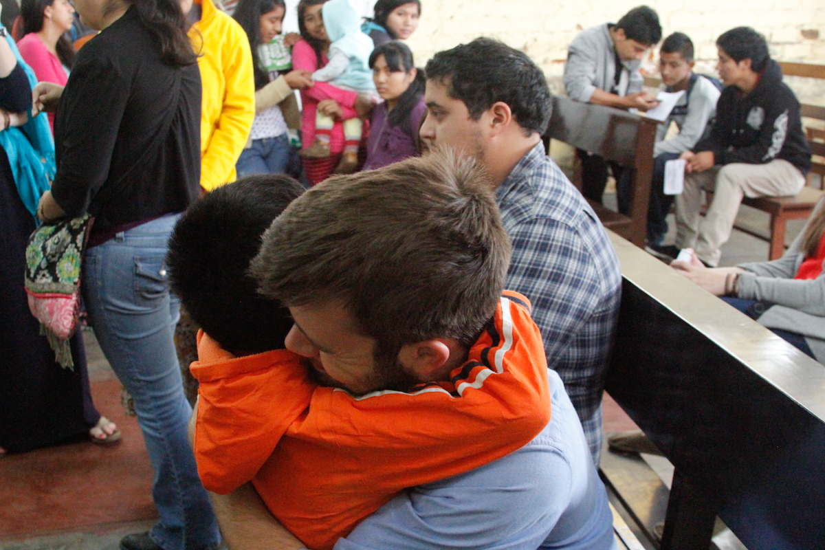 Saying goodbye was absolutely hard. Here is Colin with our sweetest student Snyder. 
