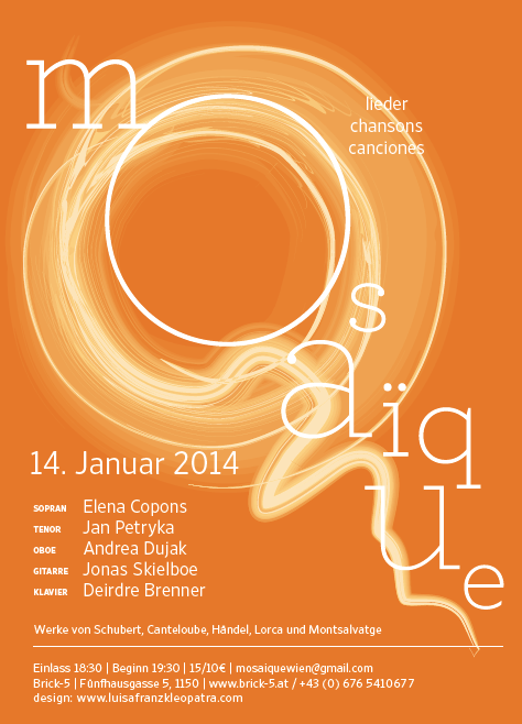 Mosaïque Lieder, Chansons & Canciones, 14 January 2014