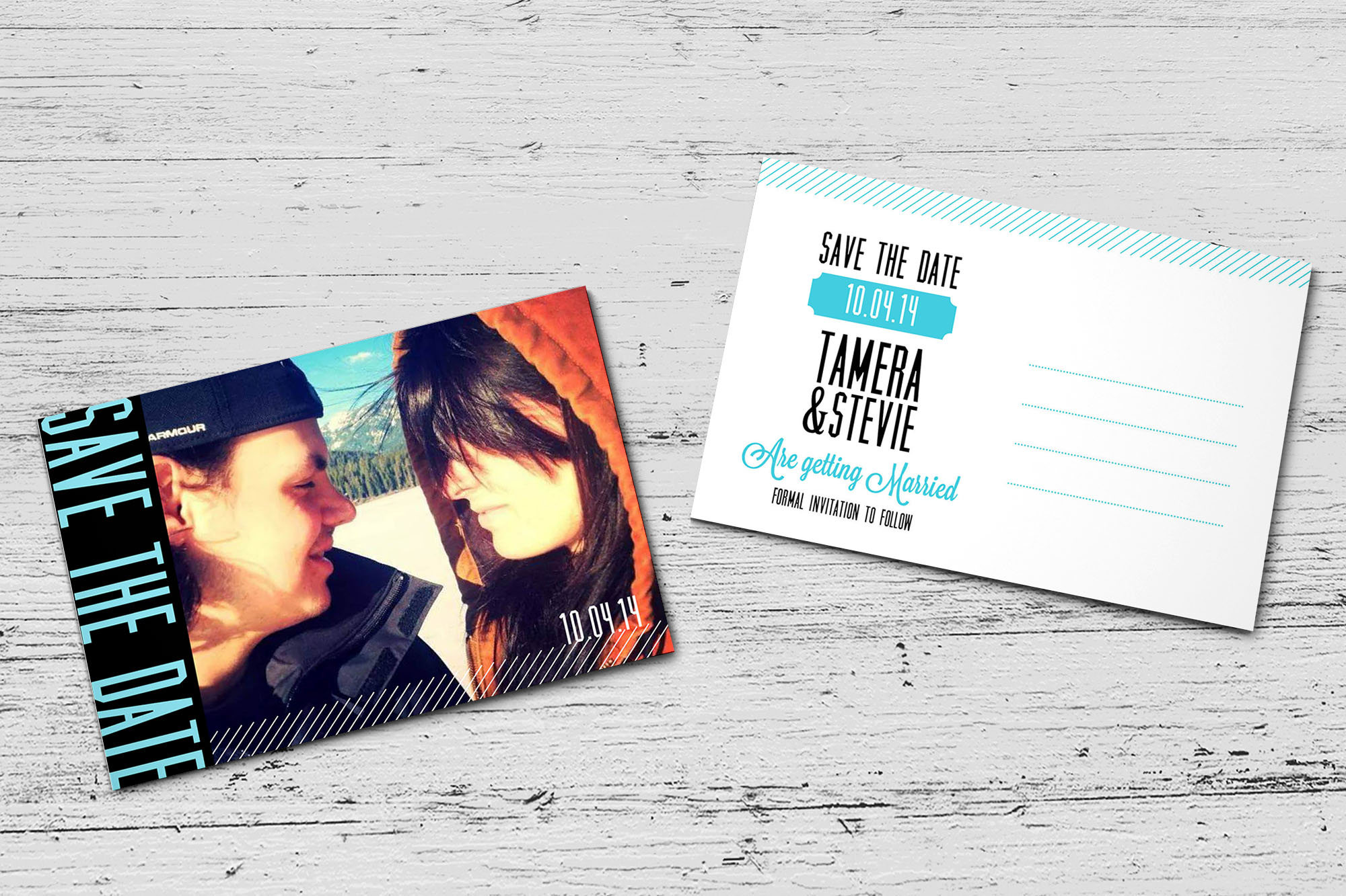 Teal Save the Date Postcard