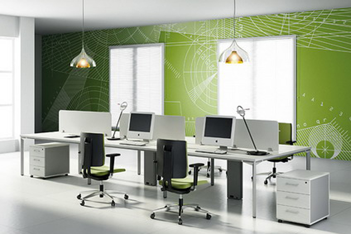 White-Office-Desk-and-Dark-Chairs-with-Abstract-Wall-Painting-in-Modern-Office-Furniture-Interiors-Design-Ideas.jpg