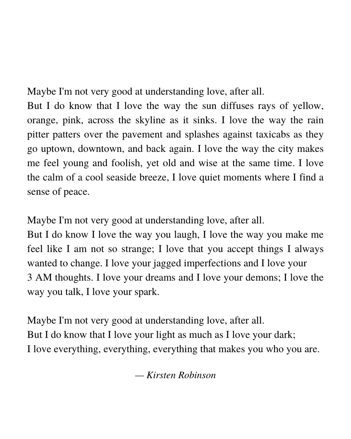 Send this to someone you love 💌

I am sending lots of love to all. Thank you for being you. You are irreplaceable.
X, Kirsten