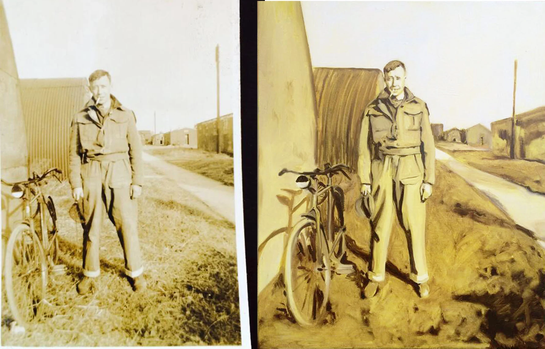 A 16x20 oil portrait done of a client's grandfather from an old, small photo.