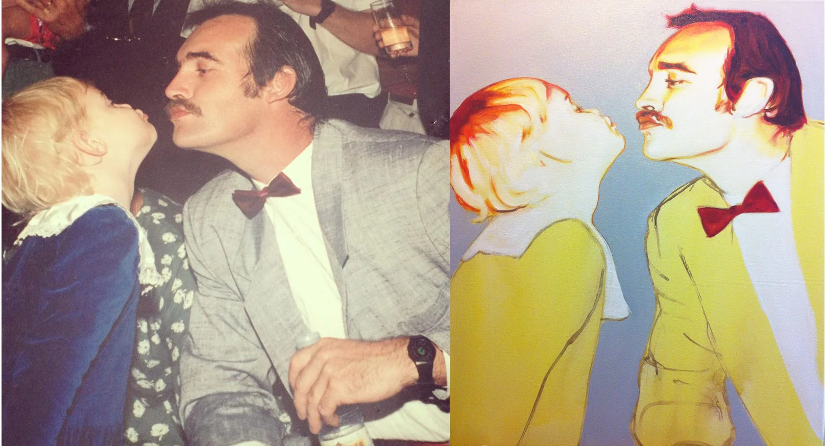 16x20 oil portrait of friend and her father, simplified.