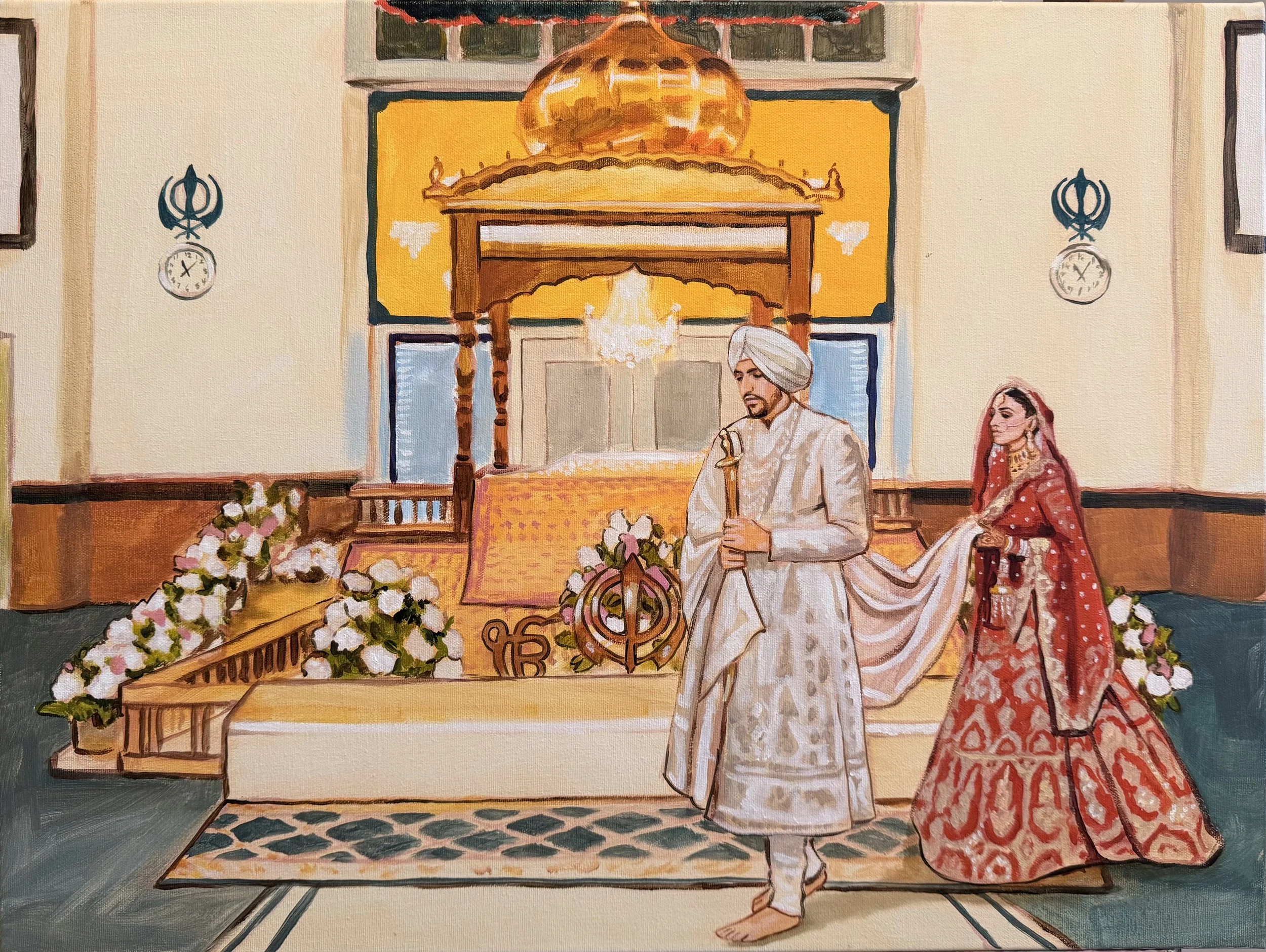 edmonton live wedding painter - gurdwara
