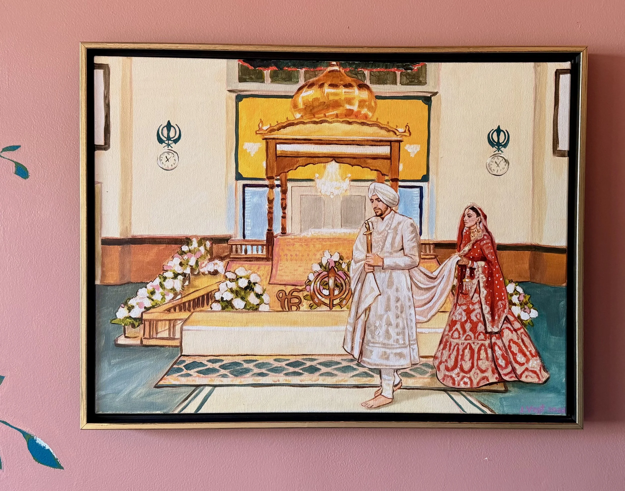 Edmonton live wedding painting in a Gurdwara