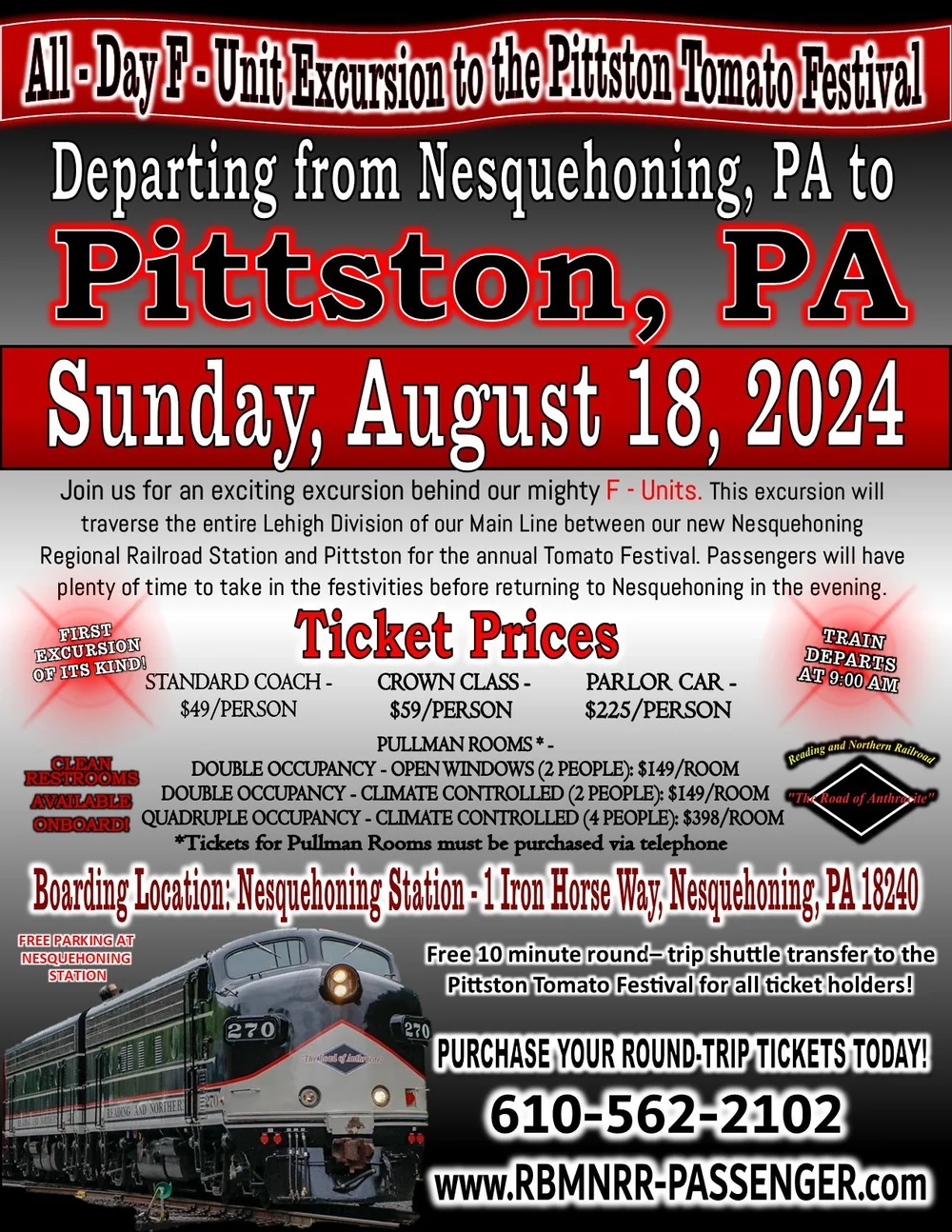 Diesel FUnit Excursion Nesquehoning to Pittston Tomato Festival