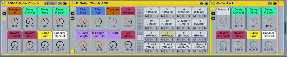 Electric Guitar Chords Drum Rack