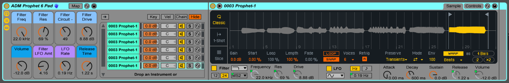 Six Chains of Simplers that are making use of its new warping features.