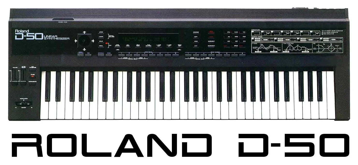 Roland D-50 from 1987, featuring linear synthesis.