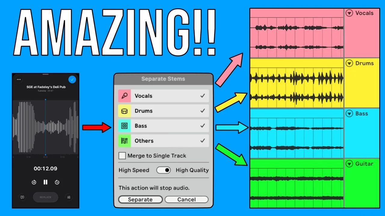 Saving a Live Recording in Ableton Live with Stem Separation 