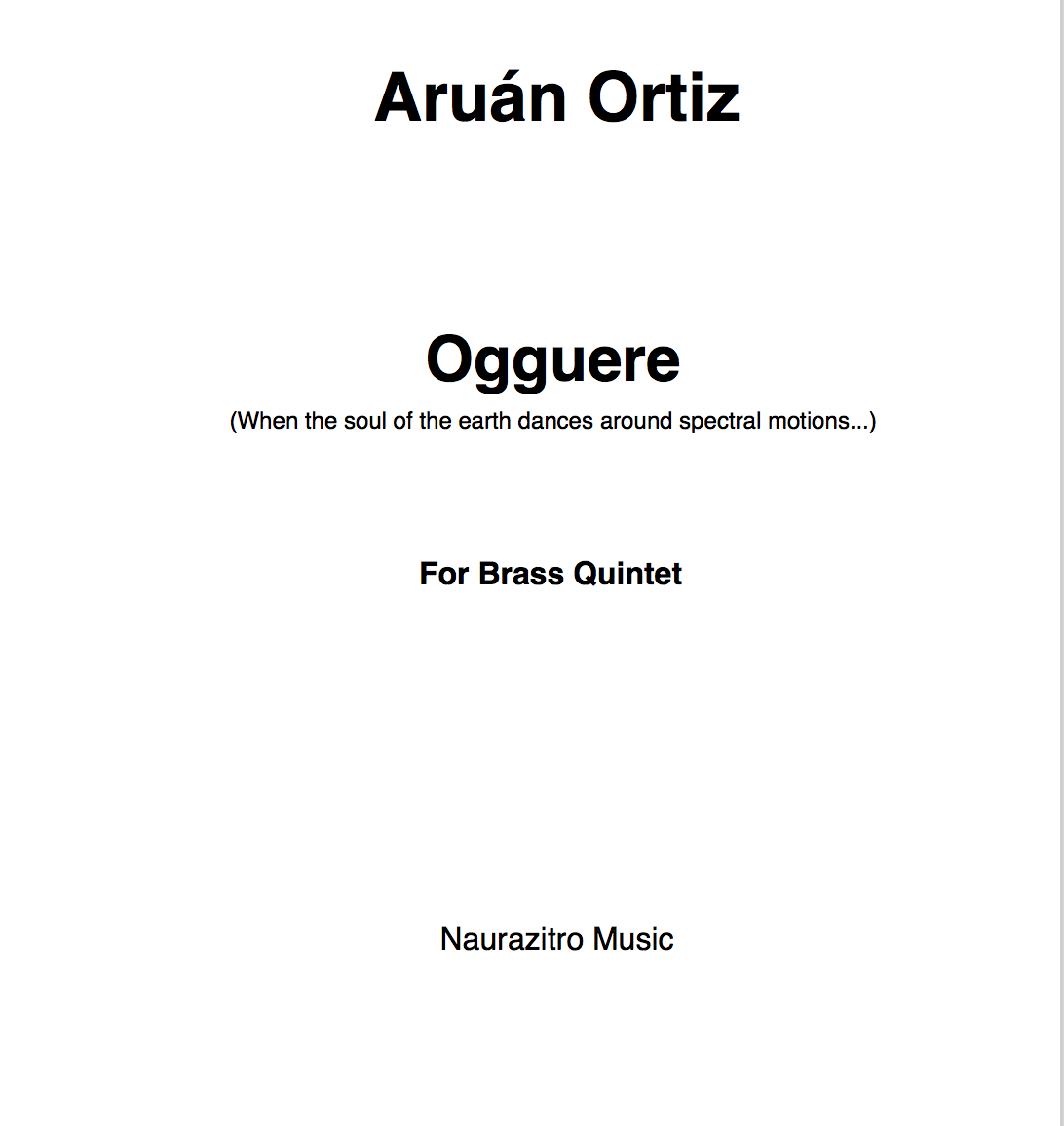 Ogguere (when the soul of the earth dances around spectral motions)