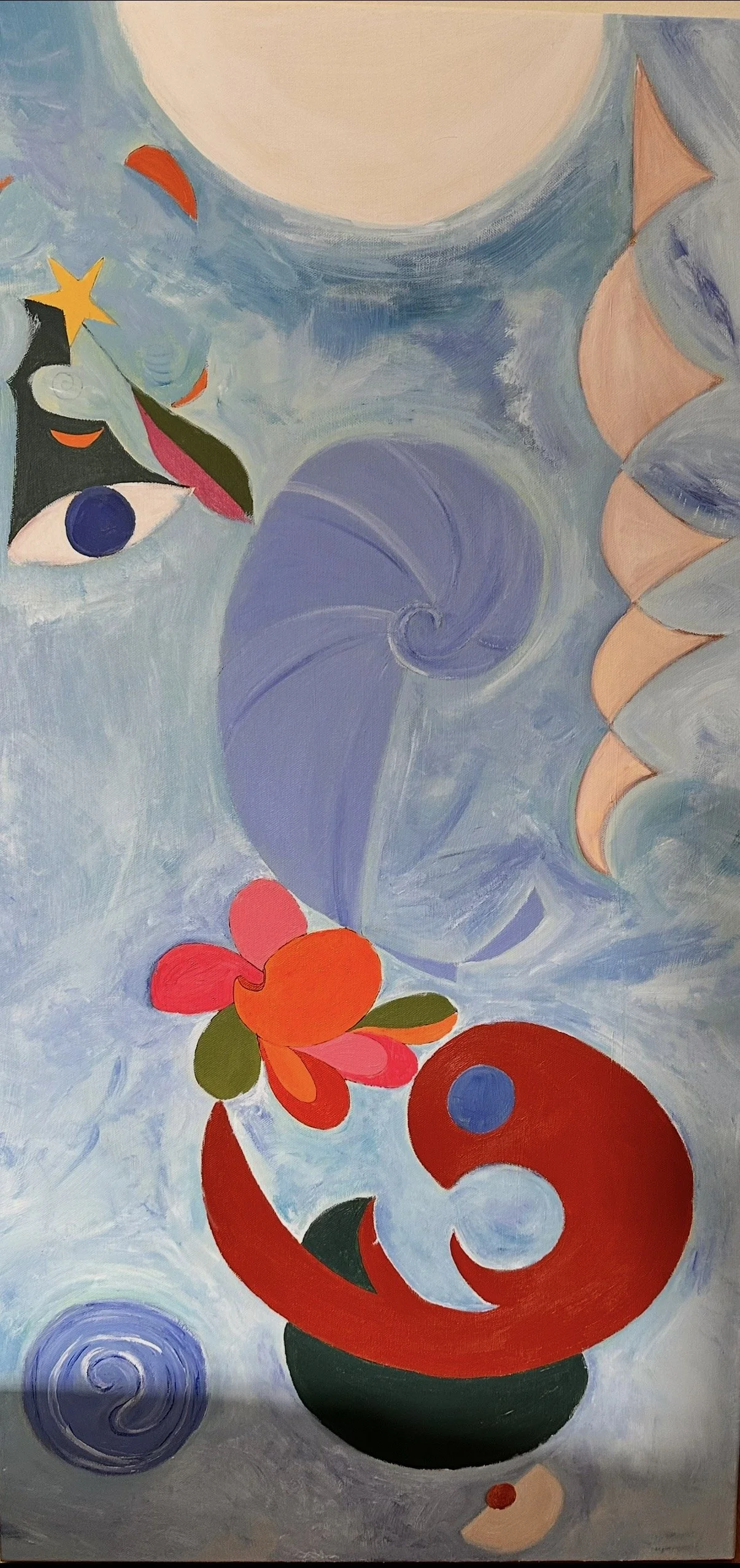 "Le Cosmos", 2020, Acrylic, 18" by 36"