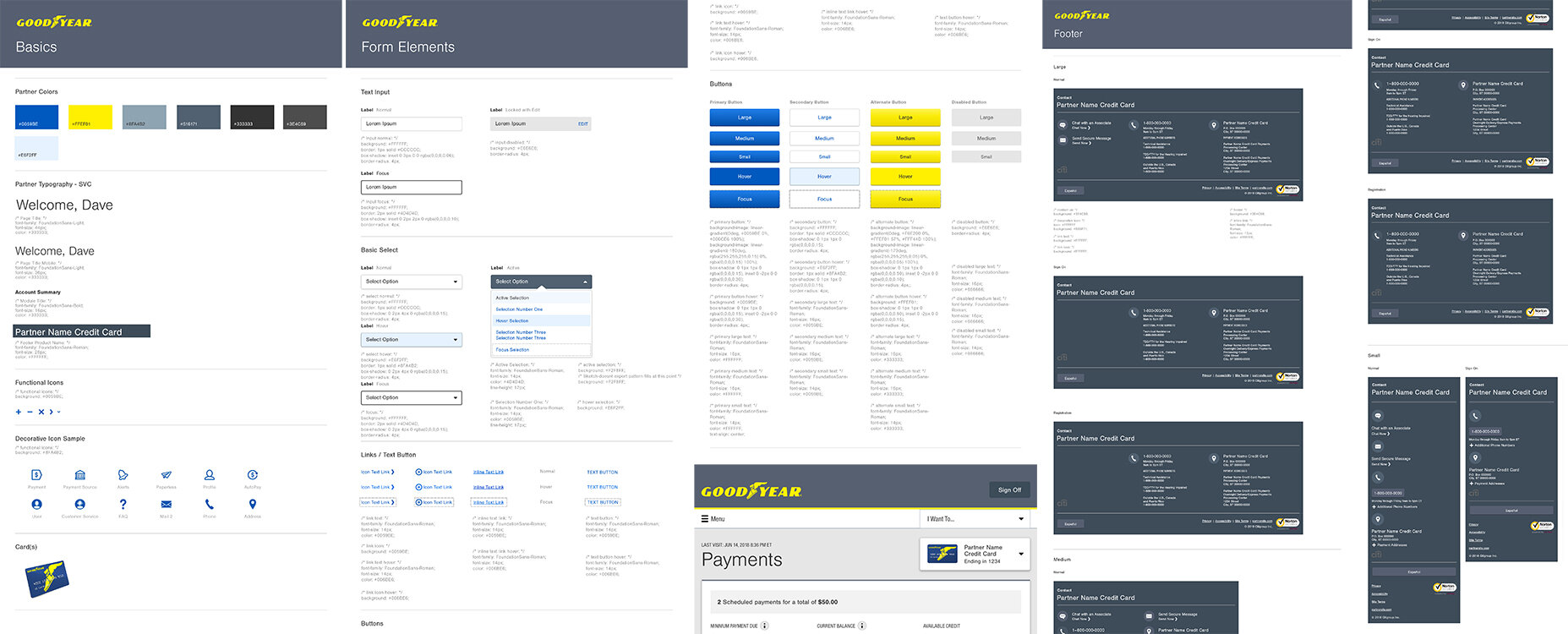 Example of design system distillation of changing elements for developer handoff