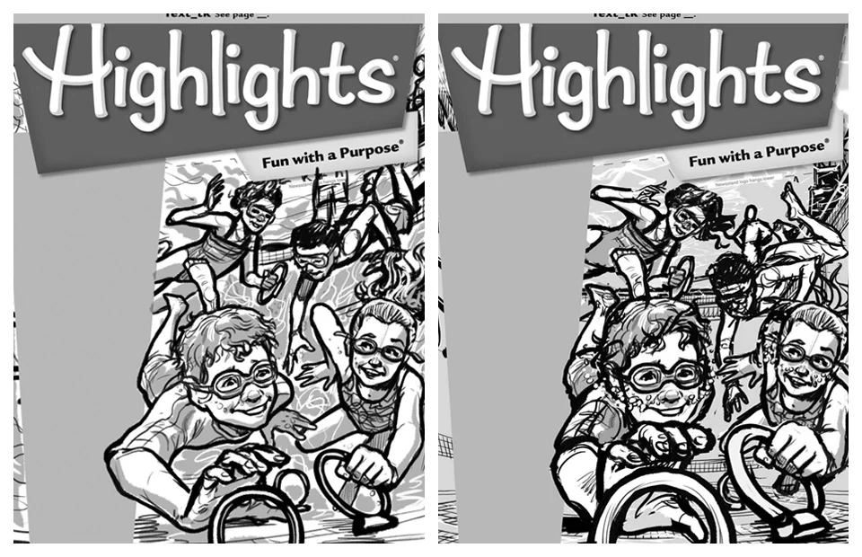 Early sketches, notice that the hand in the foreground is getting bigger and bigger…