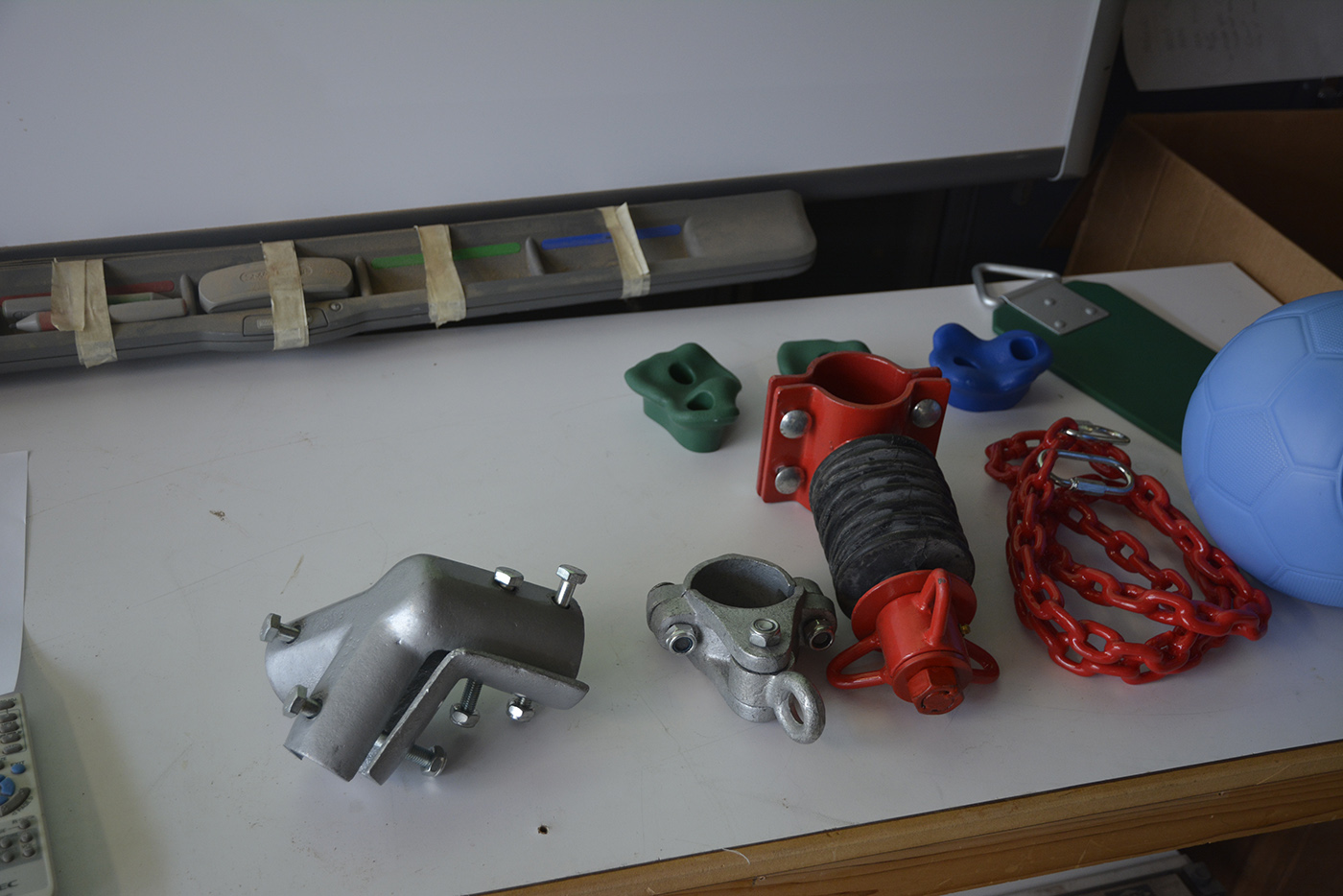 Swing and climbing wall parts