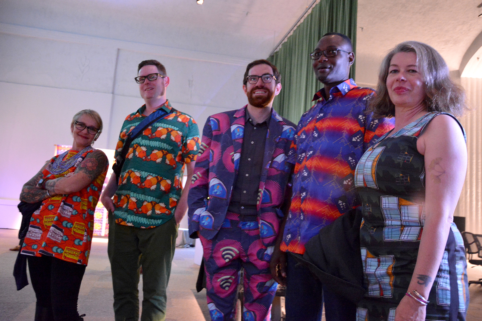 Alice Clifford, Myself, Joseph Burg, Youssou Fall, and Mel. Alice Designed and made her outfit all other sewing in this image coordinated by Mai Nguyen Hart.
