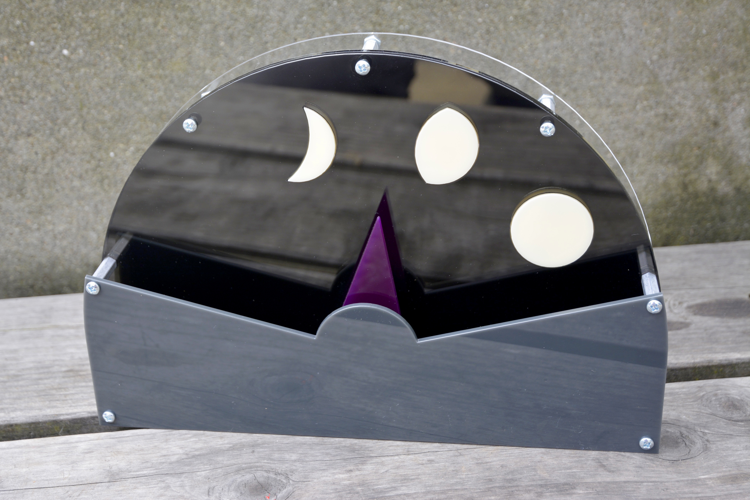 Max's Lunar Clock connects to a weather api to represent the current moon cycle.