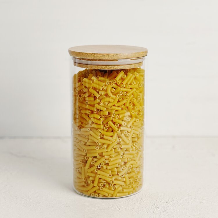 Glass pantry canister with bamboo lid 1.2L