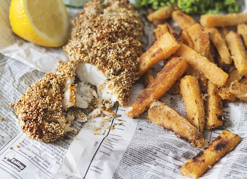 The Lovely Drawer | Quinoa Crusted Fish & Chips