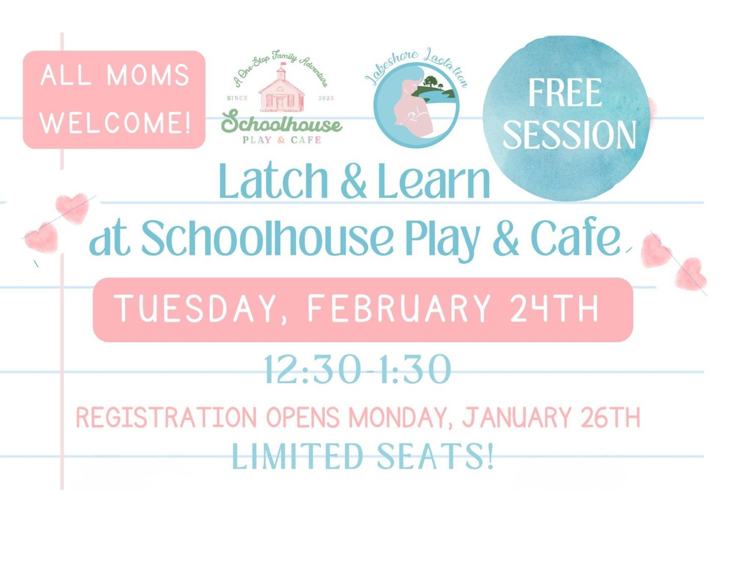 Join us for a Free Support Group -Feb 24th- A Monthly IBCLC-Led Support Group at Schoolhouse Play &amp; Cafe