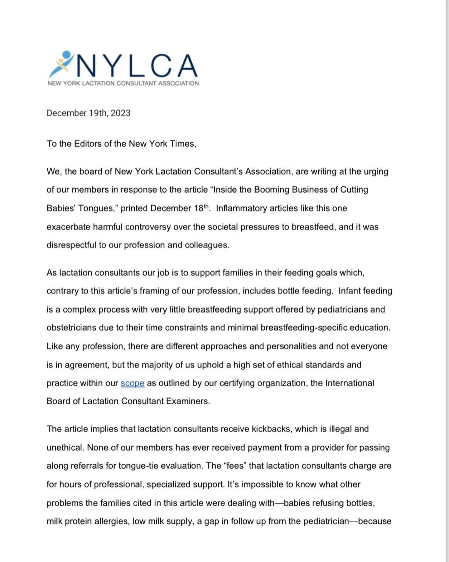 This article in @nytimes was horrifying.  Full of half trusts and fear mongering.  The evidence and proof that tongue tie releases help breastfeeding work better is there.  I&rsquo;ve seen it firsthand.  Stop scaring new parents.  Read this letter fr