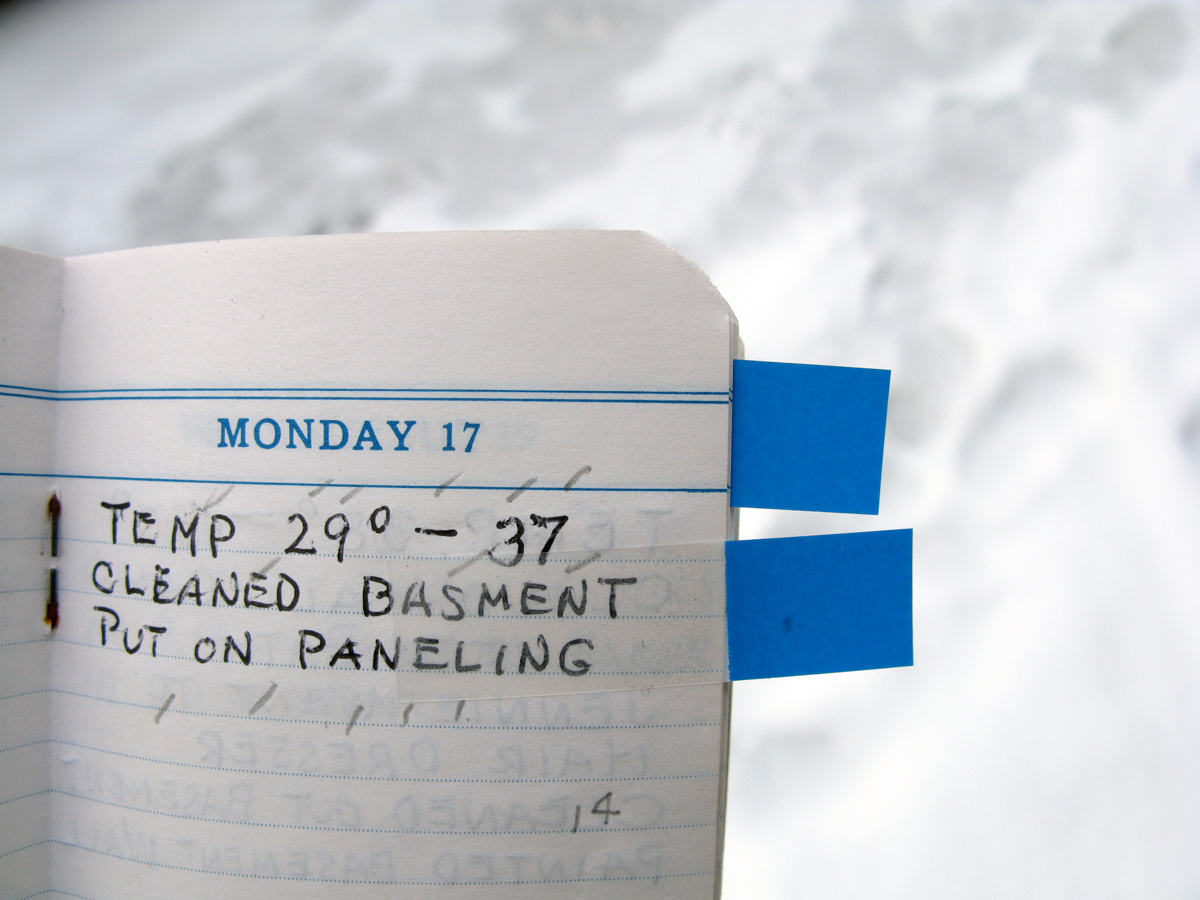   Example of accidental Haiku poem "Panelling" in the diary  