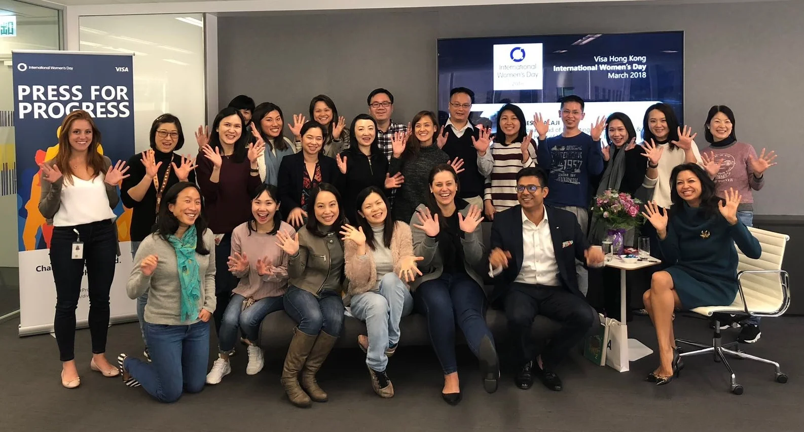 Pressing for Progress with Team Visa during International Women's Day, March 2018