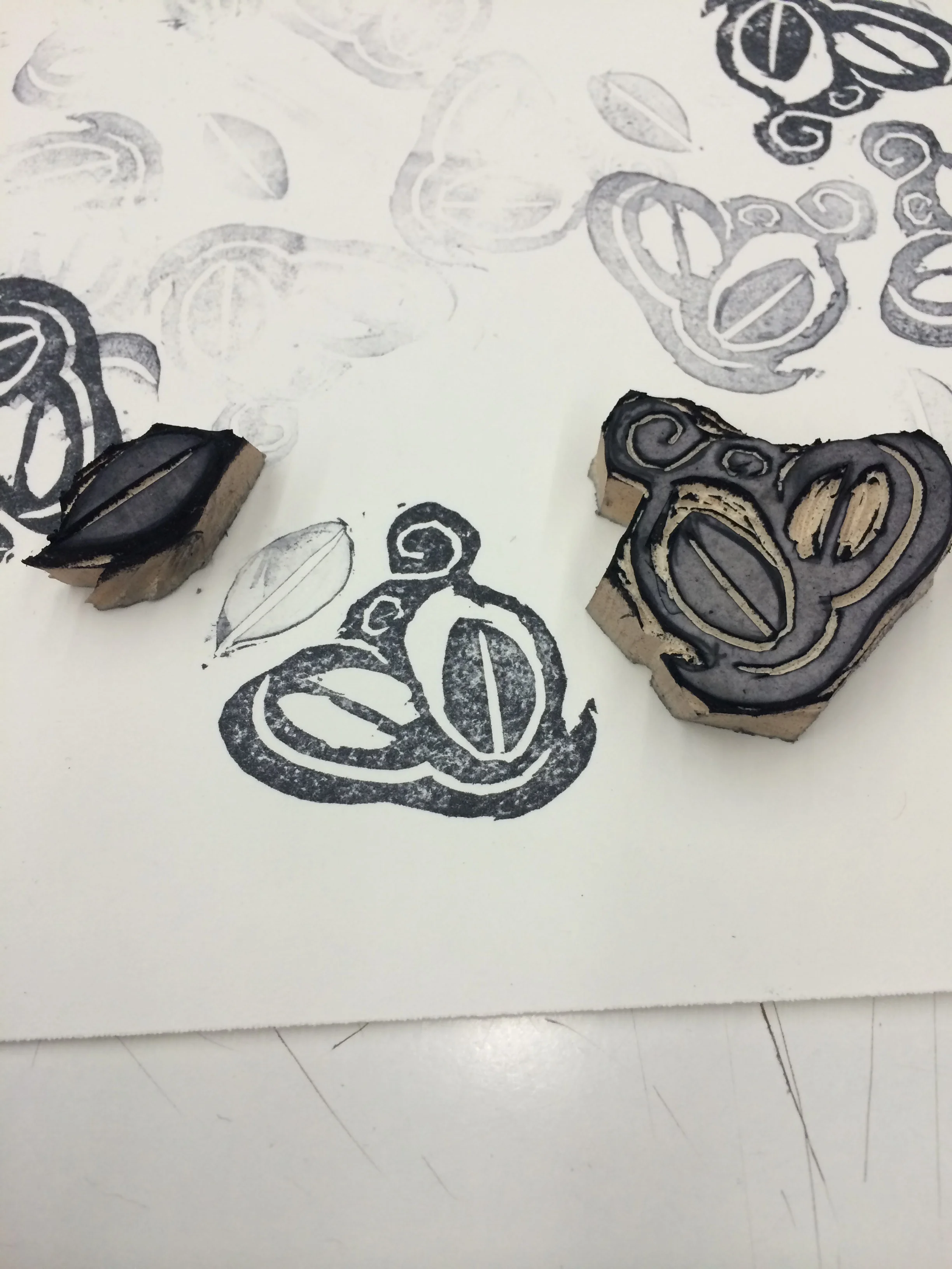 here is my stamp design. I also created a smaller coffee bean stamp.