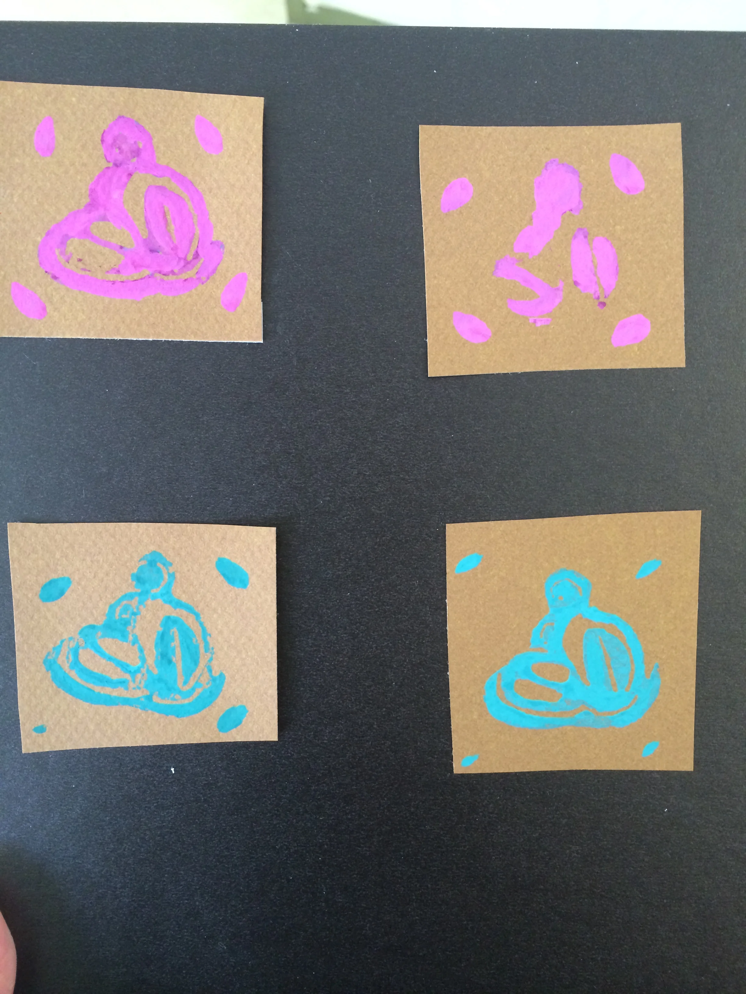 Paint and Canson paper swatches.