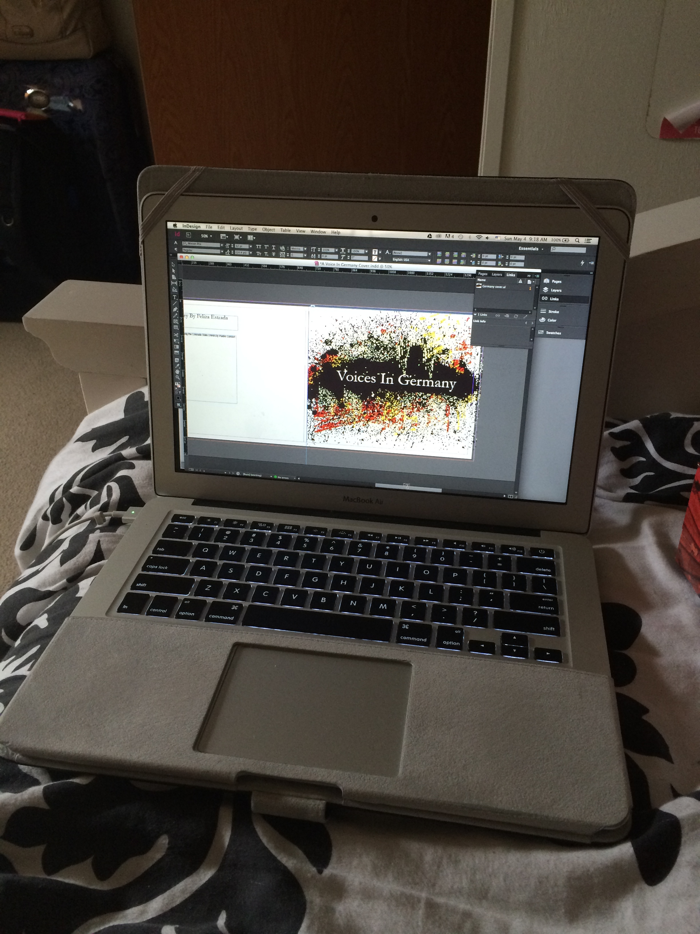 working with InDesign to create the cover of the book