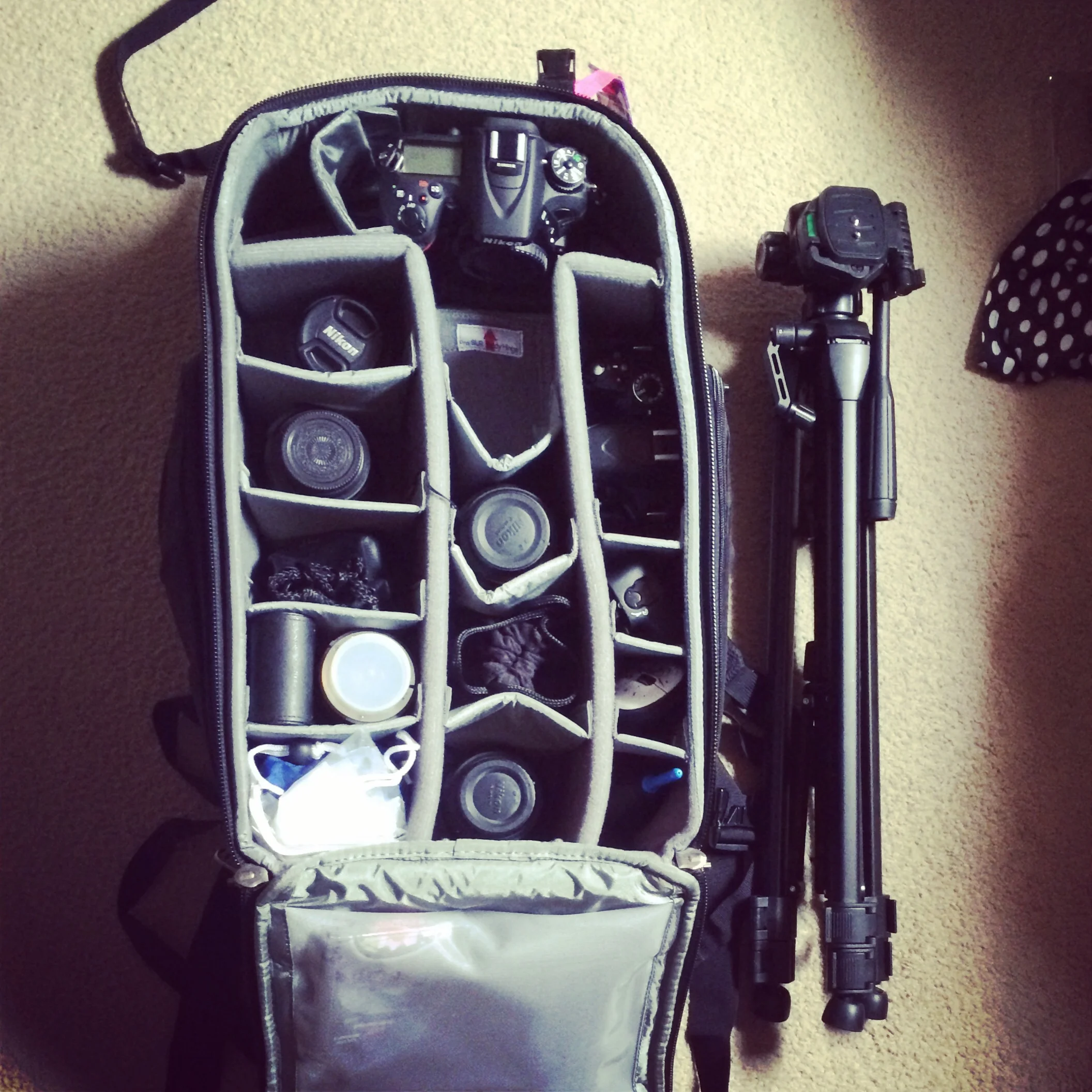 my gear packing Ina ThinkTank Streetwalker HardDrive camera backpack. 