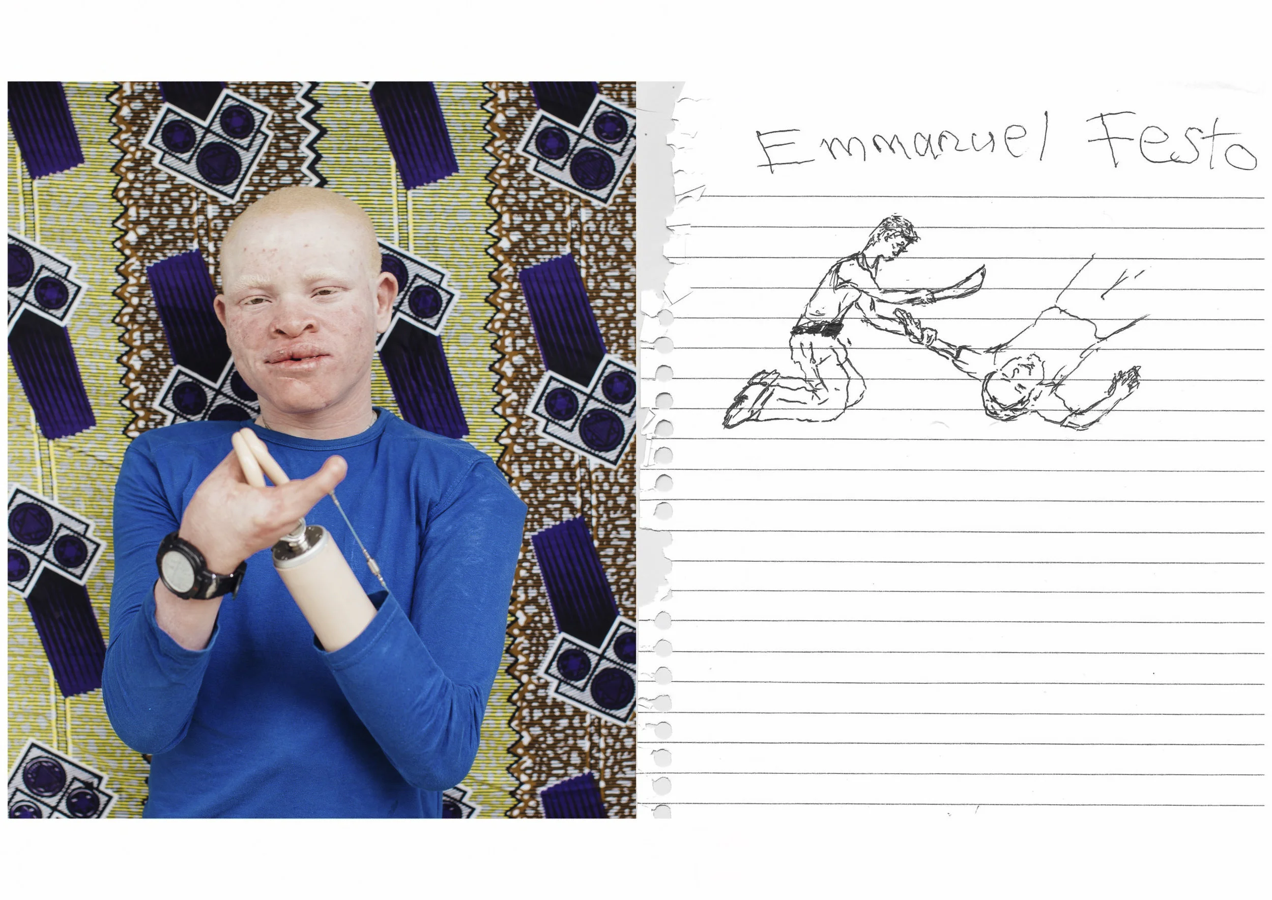 Emmanuel Festo A drawing of his attack. 