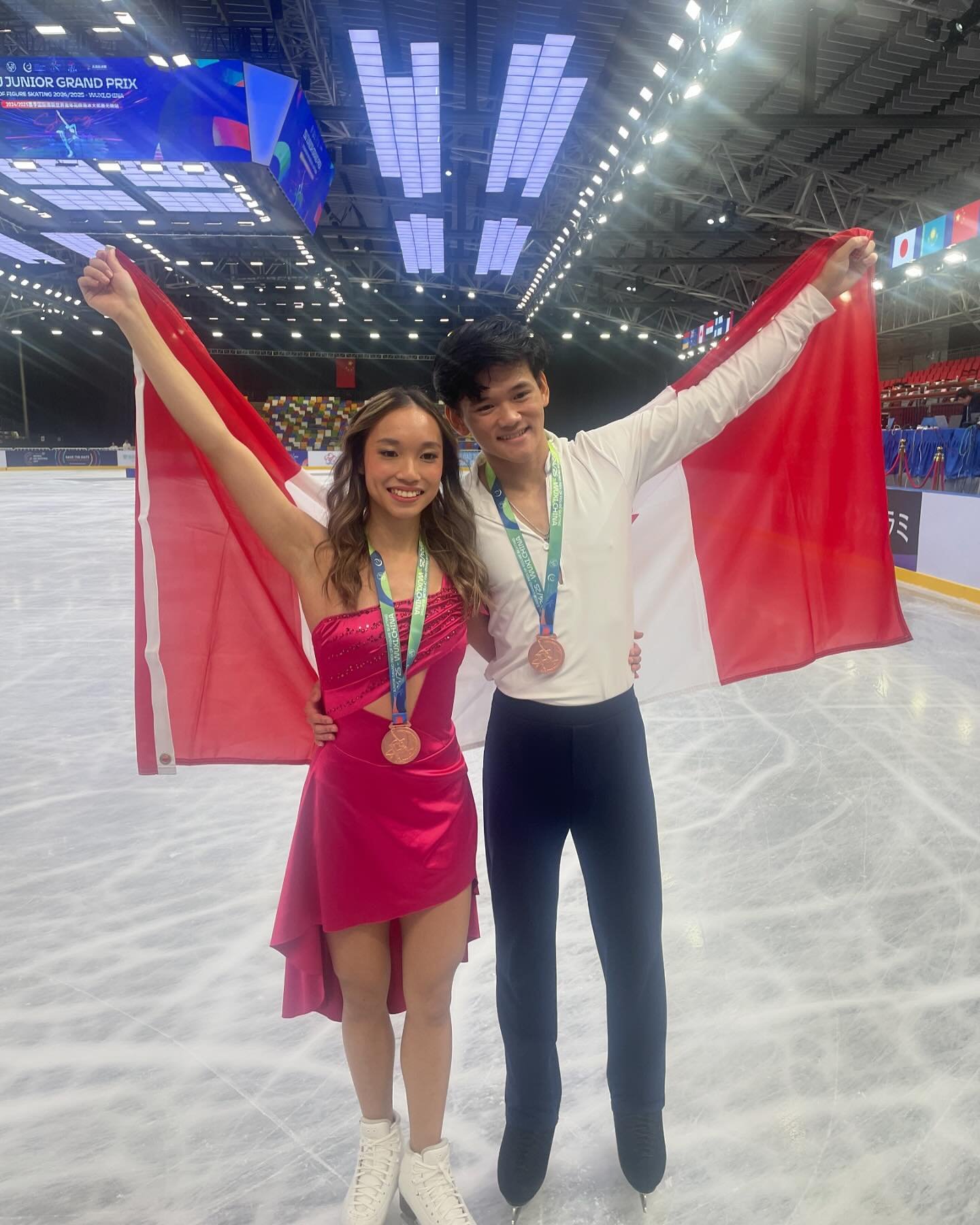 Congrats Chloe and Brendan! Bronze at JGP Wuxi China 😀 #skatecanada #bcyksection #vancouvericedance