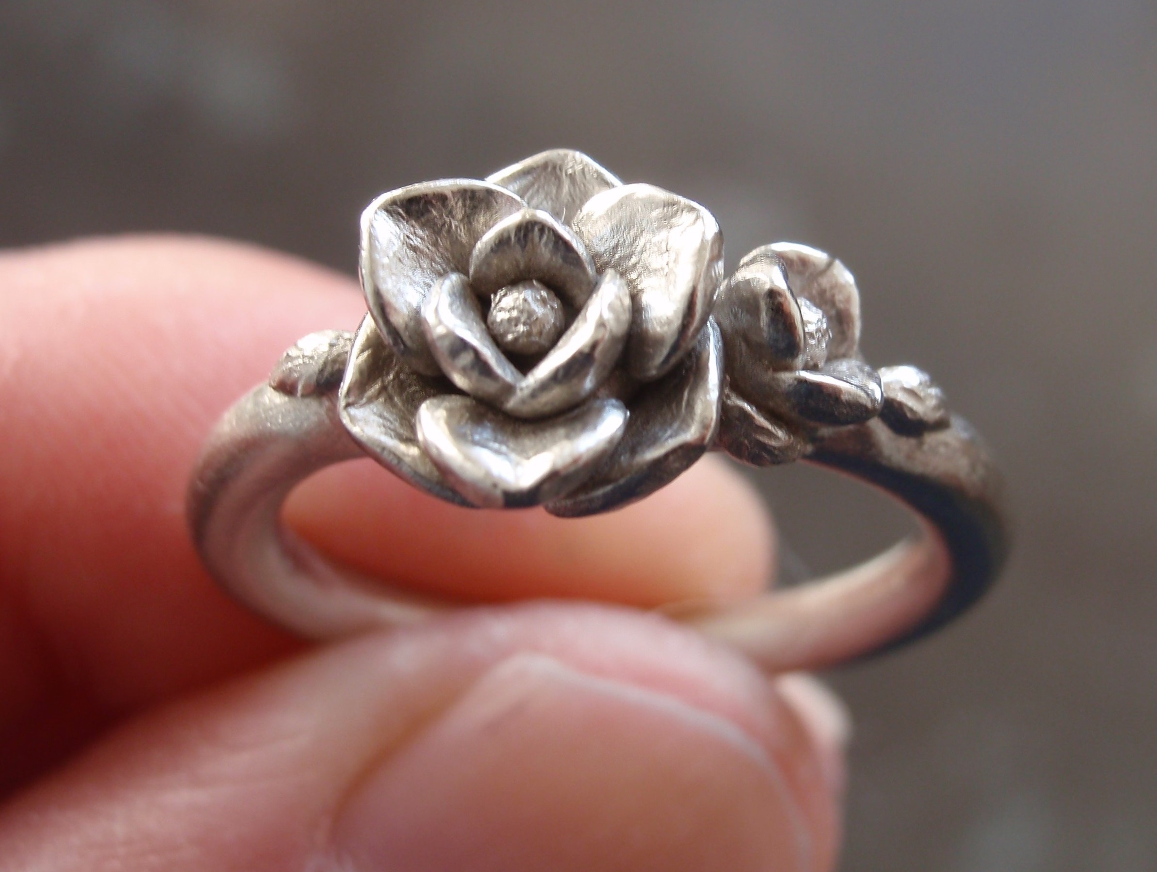  Magnolia Ring in 14K White Gold. 