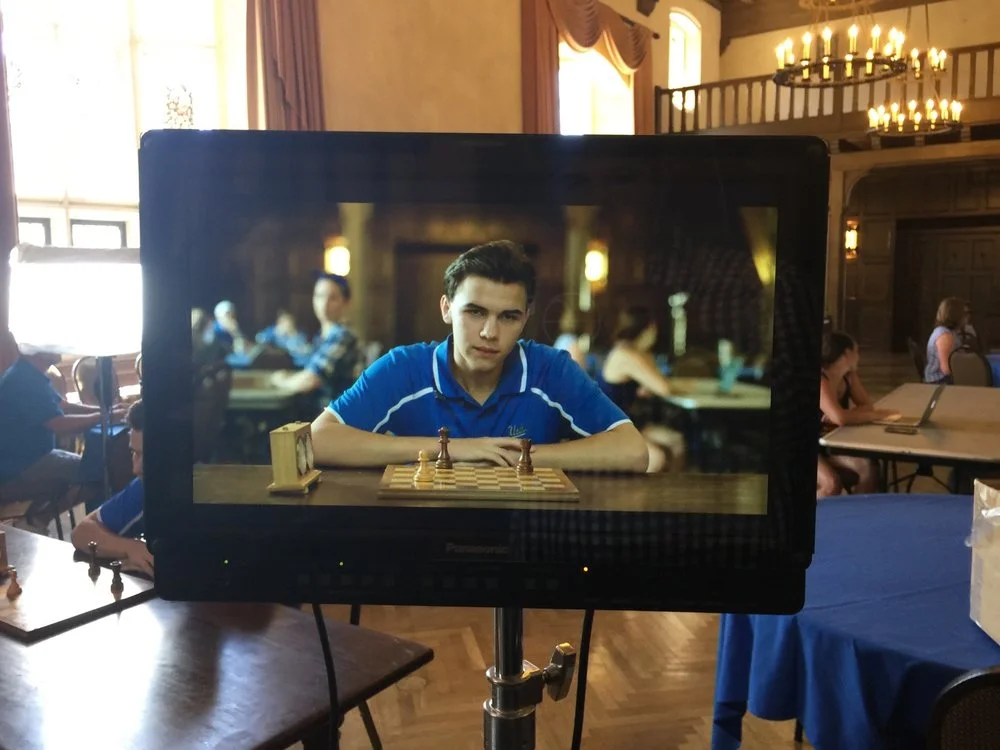 Chess prodigy Luke Harmon-Vellotti at UCLA shoot for 160over90 commercial. Matt Boatright-Simon director.
