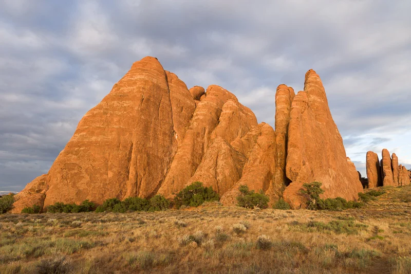 Sandstone Fins at Sunset, Utah