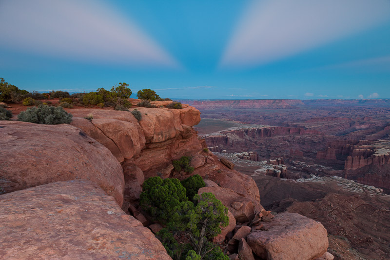 Anticrepuscular Rays at Sunset from Grandview Point II, Utah