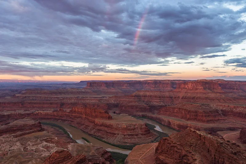 Rainbow Through Storm Clouds at Dead Horse Point State Park, Uta