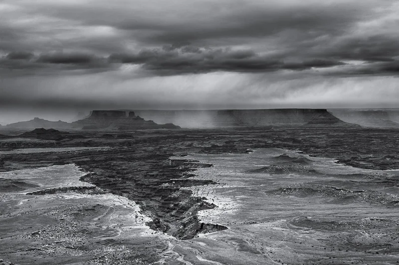 Virga and Clouds Above Buck Canyon, Utah