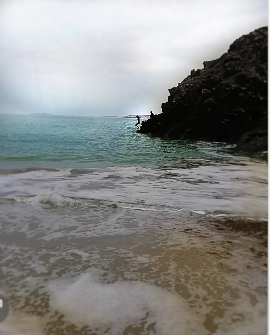 Our first swim of 2018. The water may be cold but the first hints of sunshine got us too excited. 