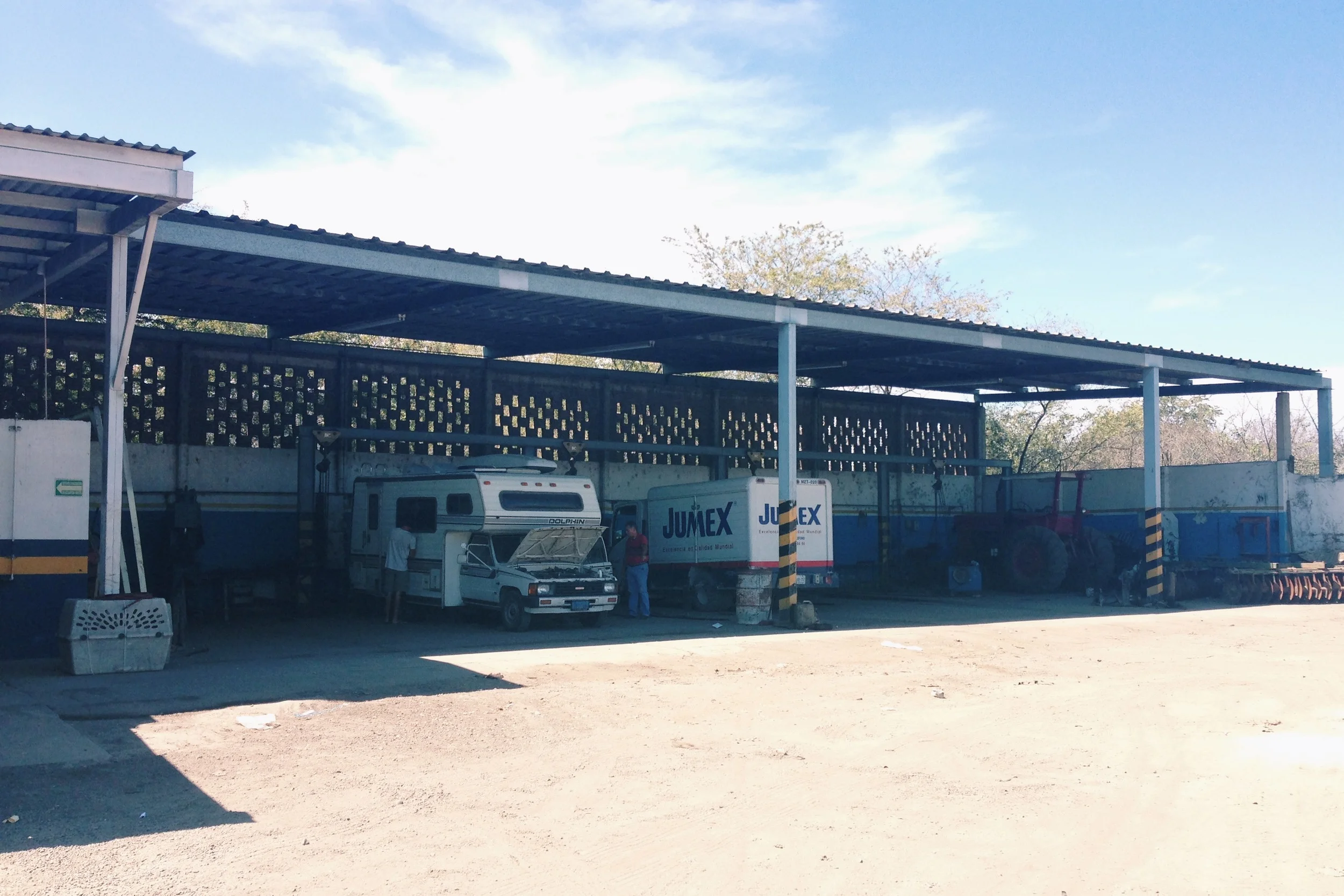 Arriving at the mechanic shop