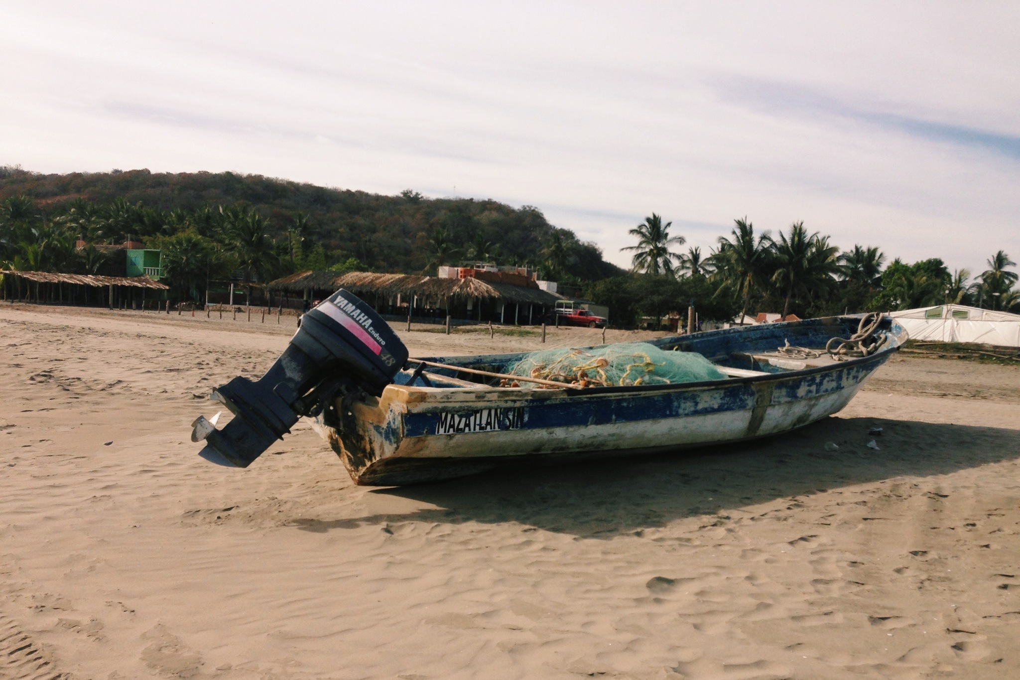 Typical fishing boat on the beach