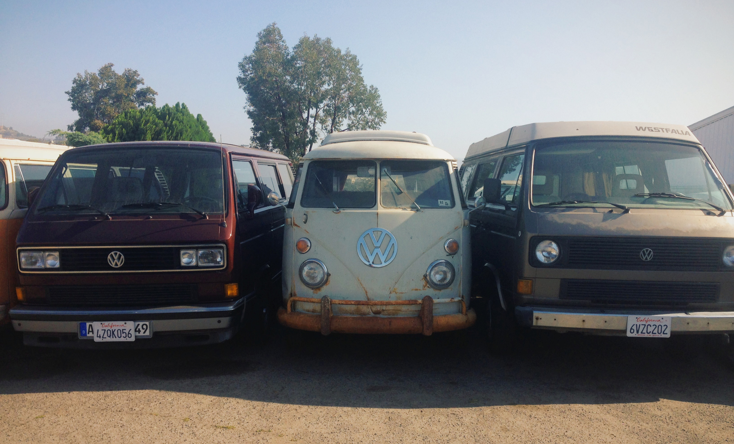 Going to the VW mechanic for an inspection. A quick look in the parking lot told us we came to the right guys.