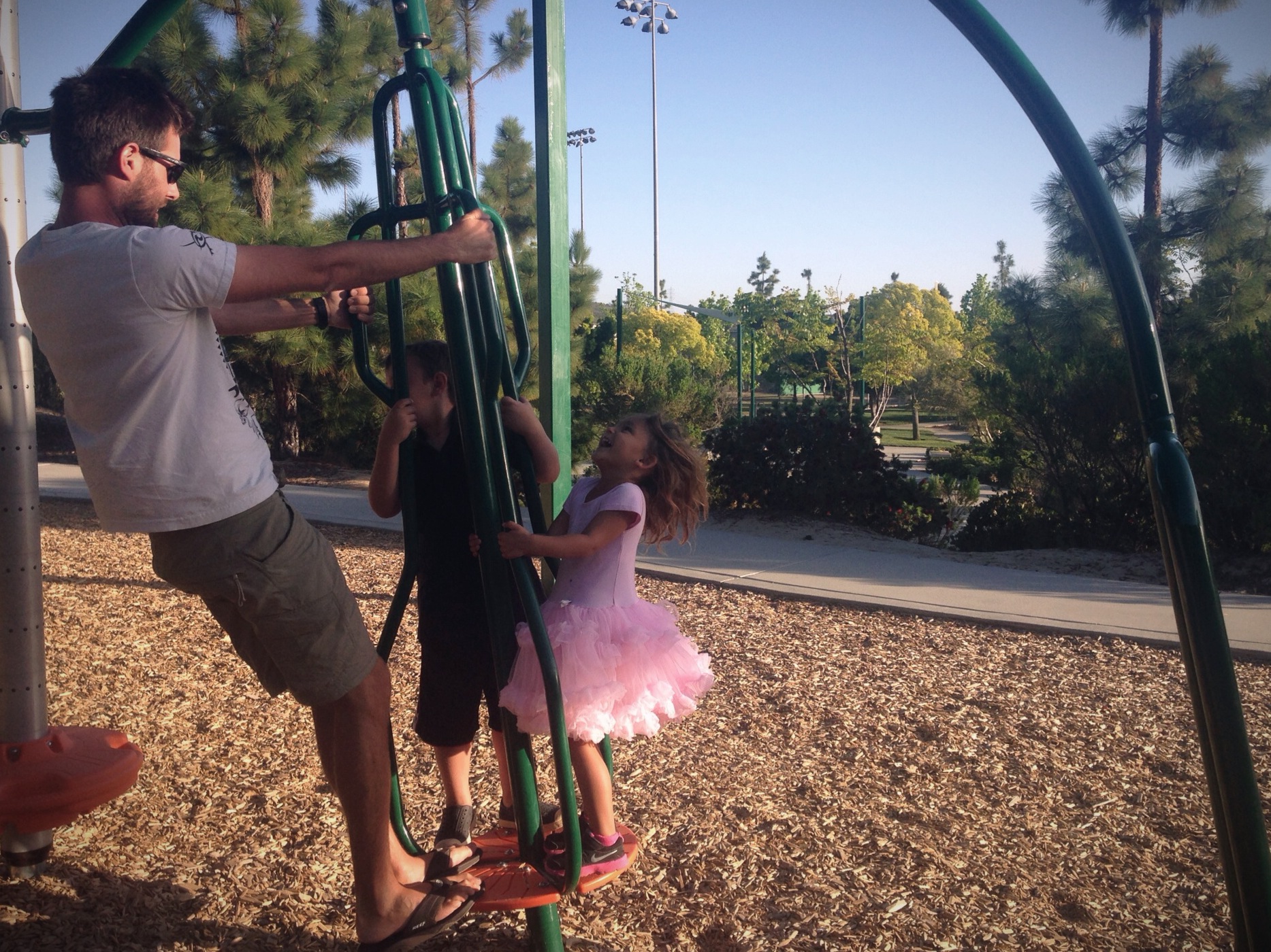 I'm the little one on the spin-y thing.