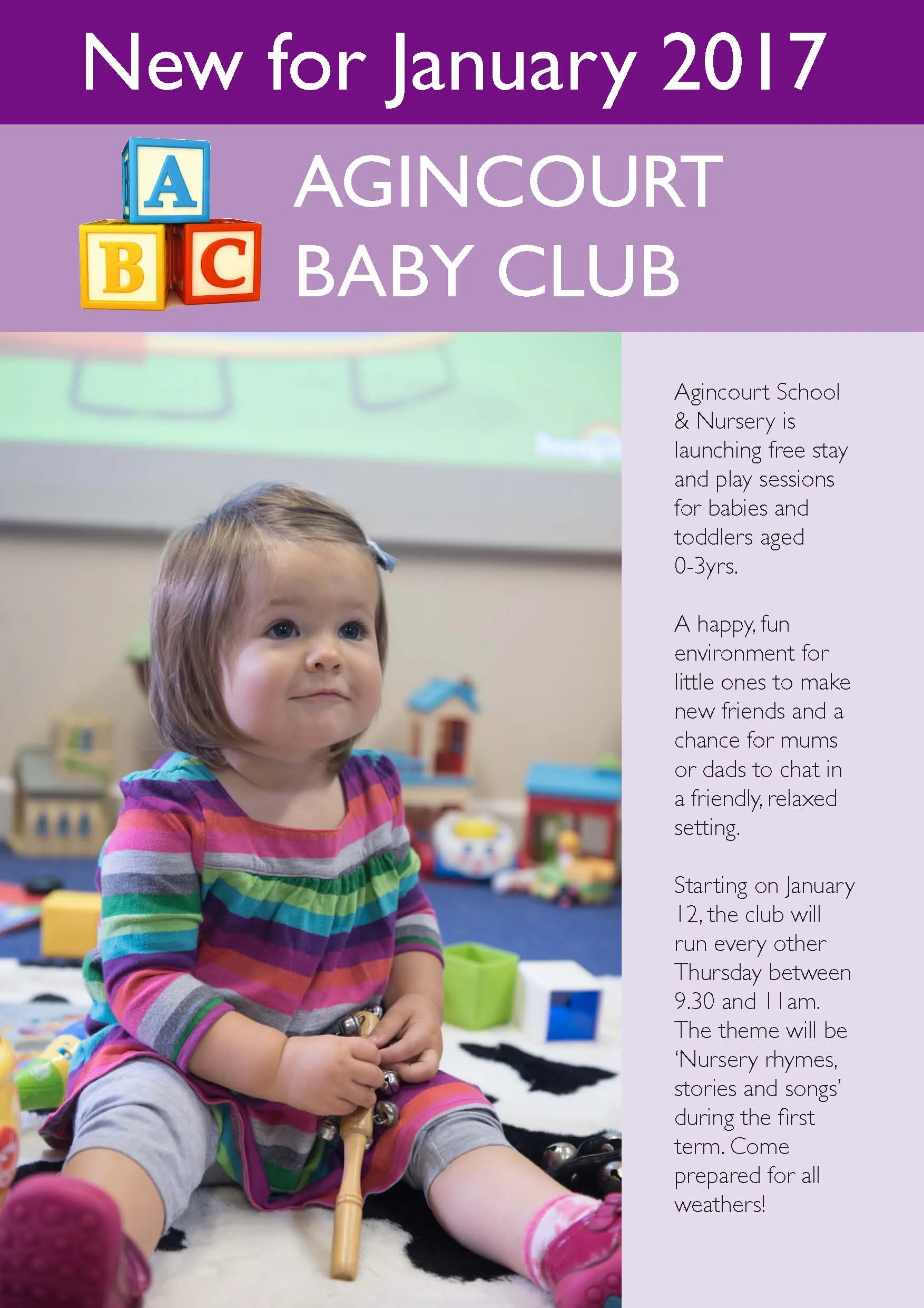 Agincourt Baby Club leaflet