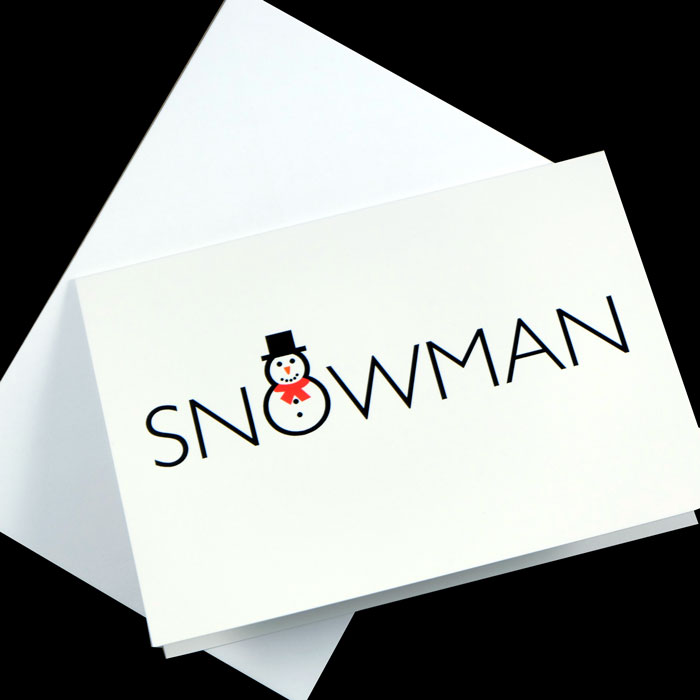 Artfull Puffin Christmas Snowman Card