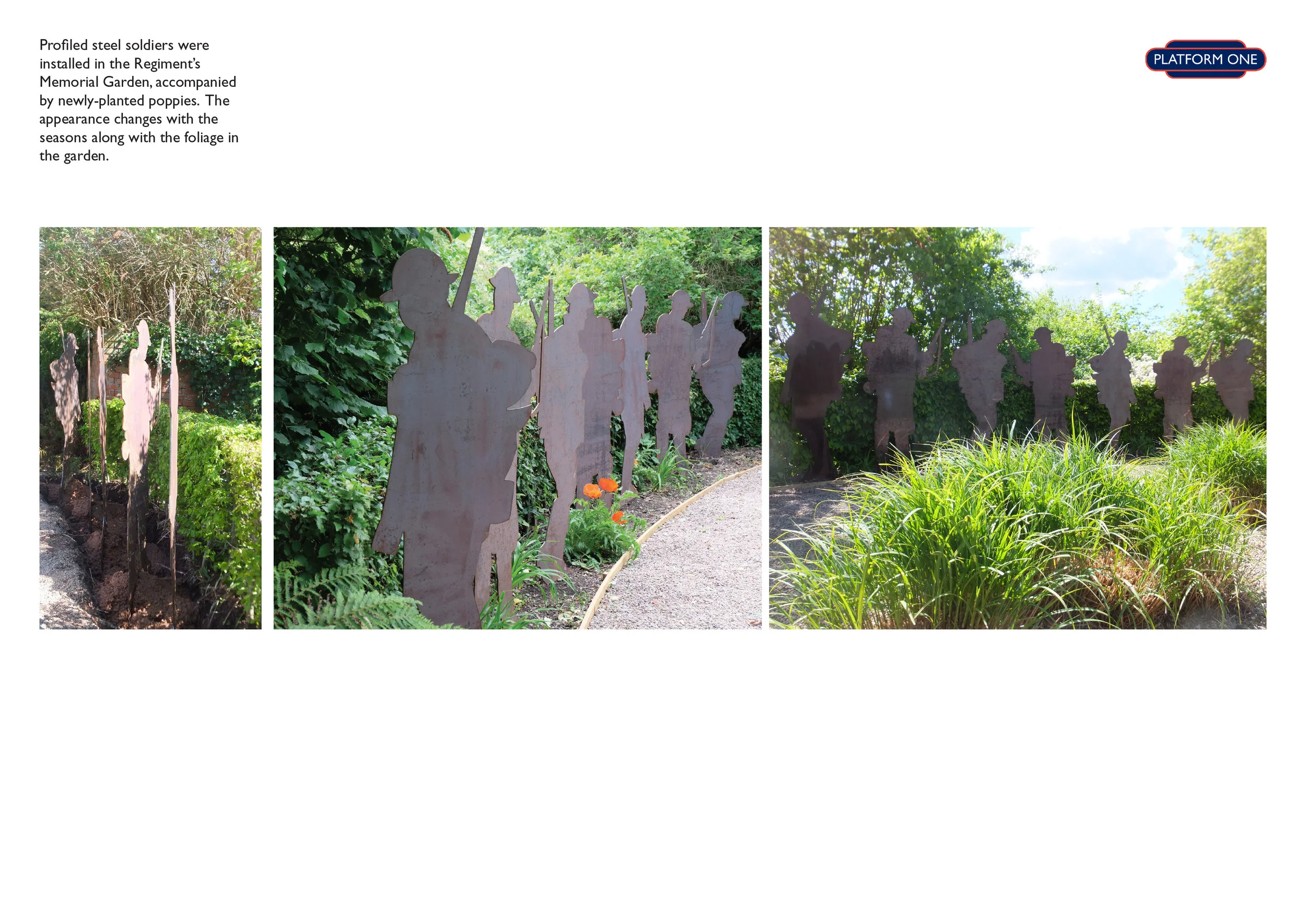 Poppy Trail, steel soldiers installation