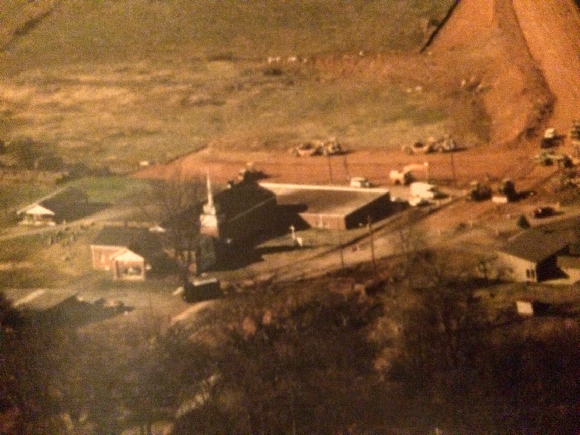  The church ground from overhead when Peoples Street was constructed. 